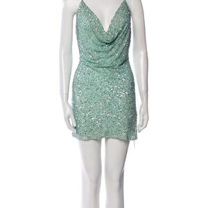 Retrofete Mint Sequin Mini Dress
